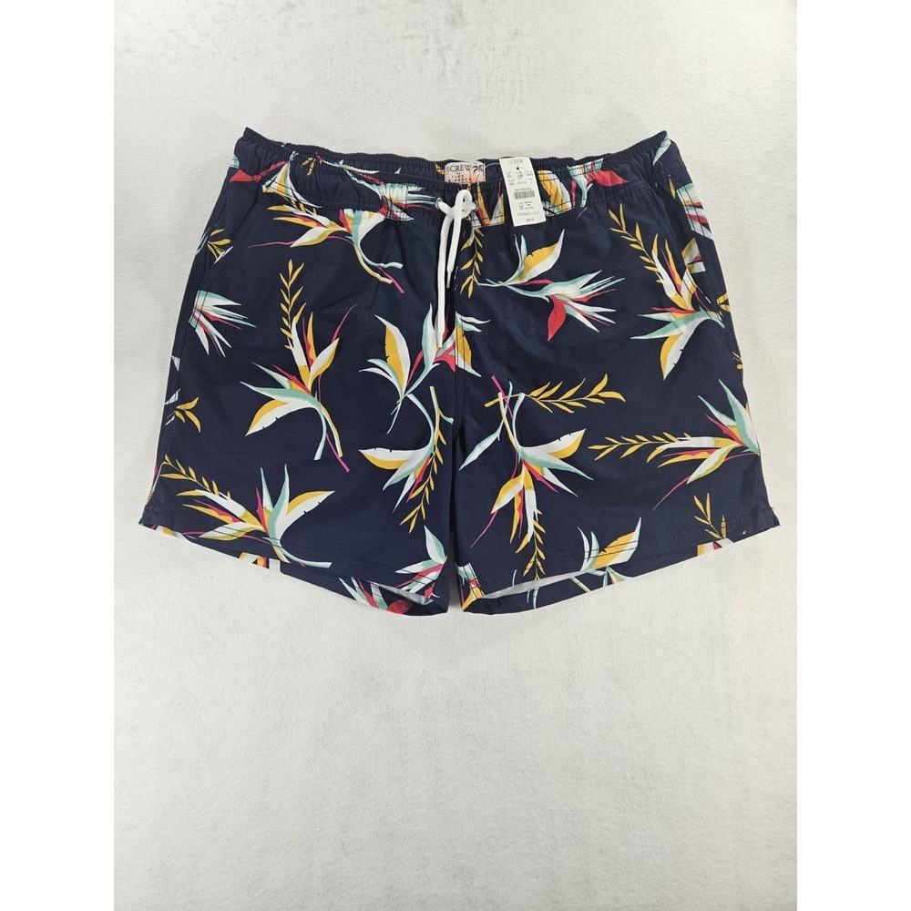 J Crew Swim Trunks NWT Mens Size Large Birds of Paradise Floral print